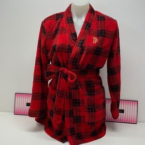 New Victoria's Secret Pink Red/Black Plaid Robe
